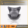 Black Chinese Leather Arne Jacobsen Egg Chair
